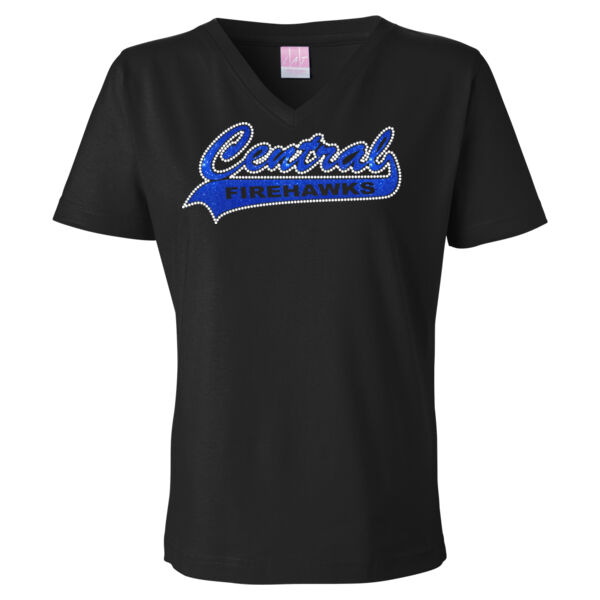 Central Rhinestones - Ladies' V-neck T-Shirt Thumbnail