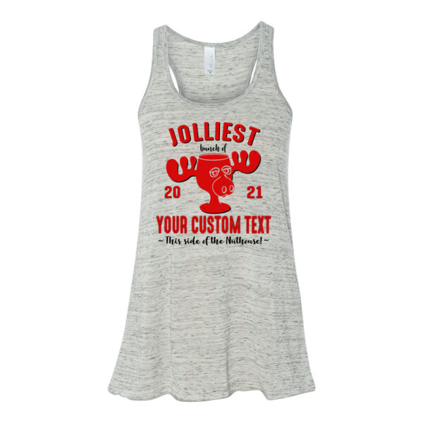 Jolliest Bunch of Custom Christmas - Bella Ladies' Flowy Racerback Tank (S) Thumbnail