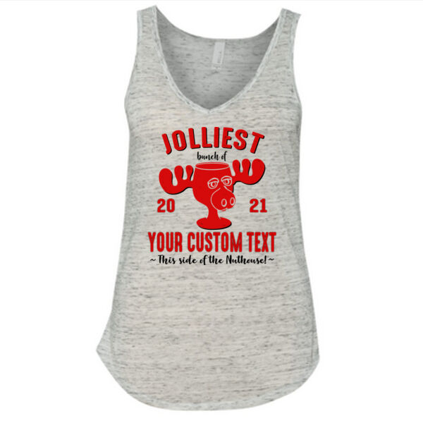 Jolliest Bunch of Custom Christmas - Ladies' Flowy V-Neck Tank Thumbnail