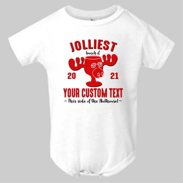 Jolliest Bunch of Custom Christmas - Infant Polyester Bodysuit Onsie Thumbnail
