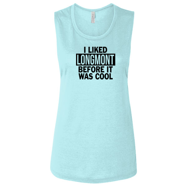 I Liked Longmont Before It Was Cool - Ladies' Flowy Scoop Muscle Tank - Dark Thumbnail