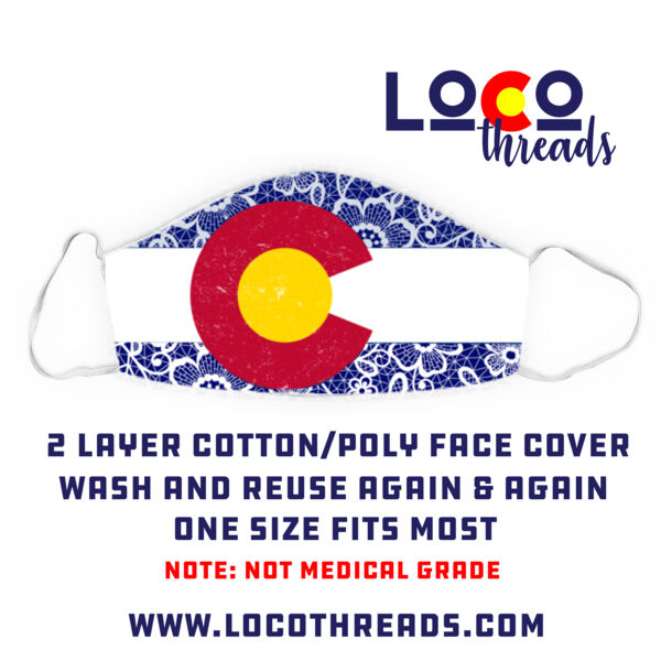 Colorado Flag Lace - Face Cover (Mask) Thumbnail