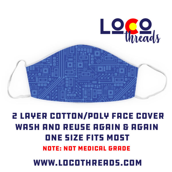 Circuit Blue - Face Cover (Mask) Thumbnail