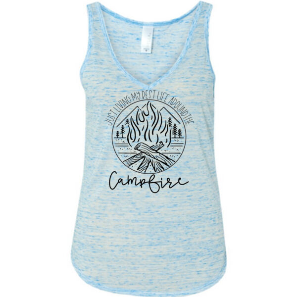 Best Life @ The Campfire - Ladies' Flowy V-Neck Tank Thumbnail