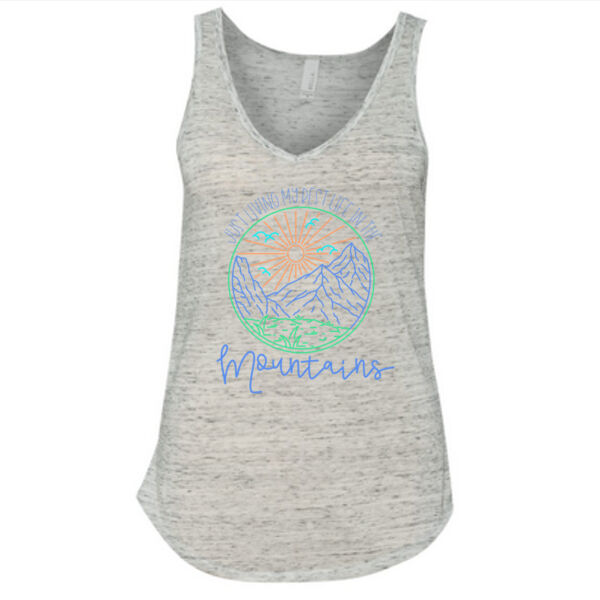 Best Life In The Mountains! - Ladies' Flowy V-Neck Tank Thumbnail