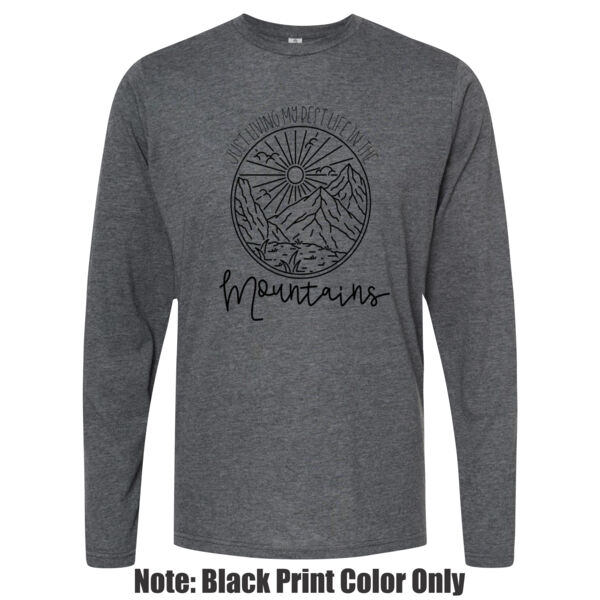 Best Life In The Mountains! - Unisex Poly-Rich Long Sleeve Tee Thumbnail