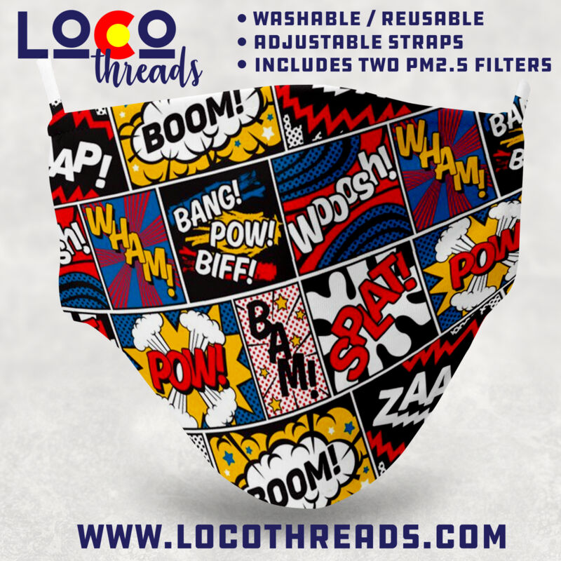 Comics - Adjustable Face Mask with 2 Filters Thumbnail