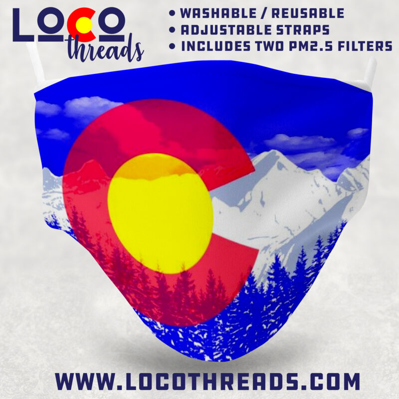 Colorado Mountains - Adjustable Face Mask with 2 Filters Thumbnail