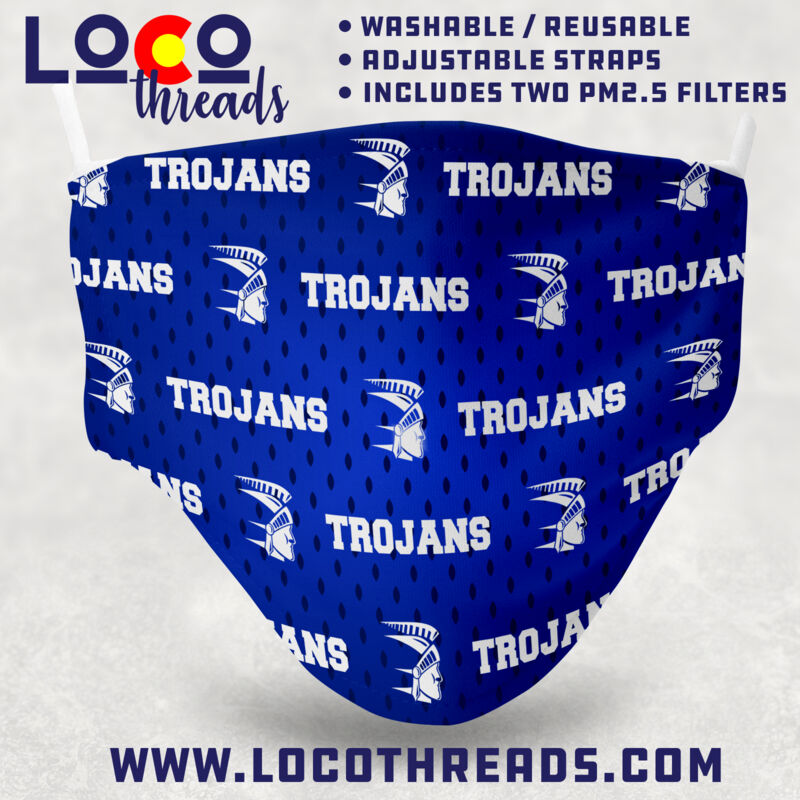 Trojans (Words & Logo) - Adjustable Face Mask with 2 Filters Thumbnail