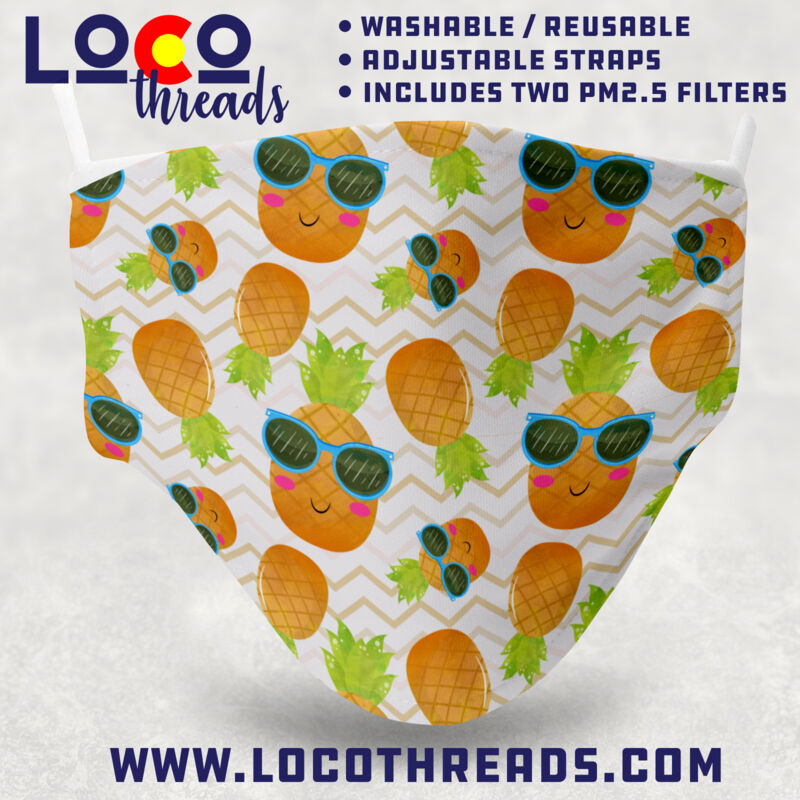 Cool Pineapples - Adjustable Face Mask with 2 Filters Thumbnail