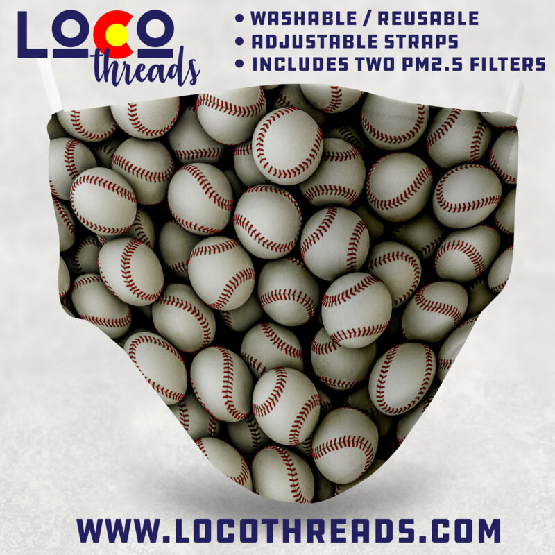 Baseball Collage - Adjustable Face Mask with 2 Filters Thumbnail