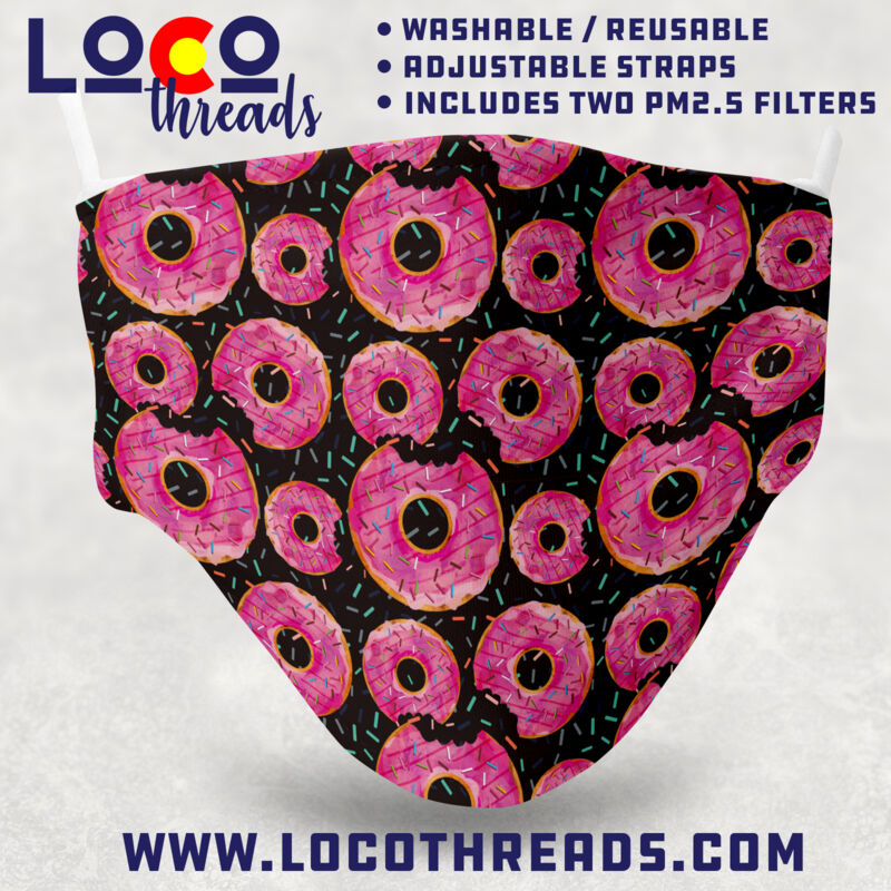 Pink Donuts - Adjustable Face Mask with 2 Filters Thumbnail