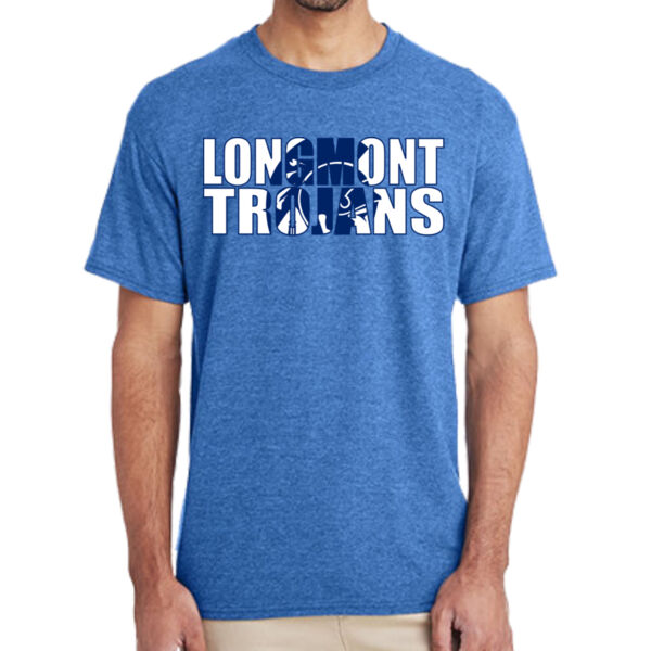 Longmont Trojans Knockout - (S) Adult 5.5 oz Cotton Poly (35/65) T-Shirt Thumbnail