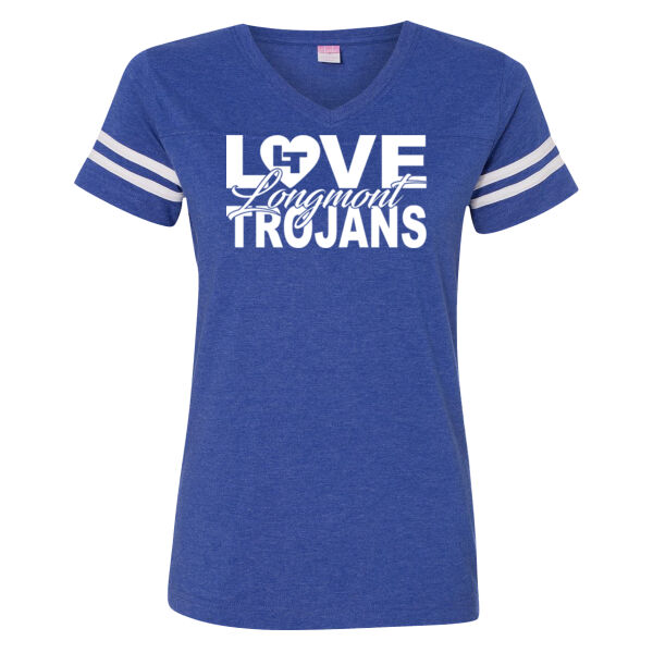 Love Longmont Trojans - LAT Ladies' Football Fine Jersey T-Shirt Thumbnail
