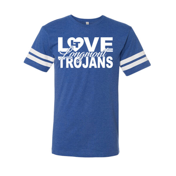 Love Longmont Trojans - LAT Adult Football Fine Jersey T-Shirt Thumbnail