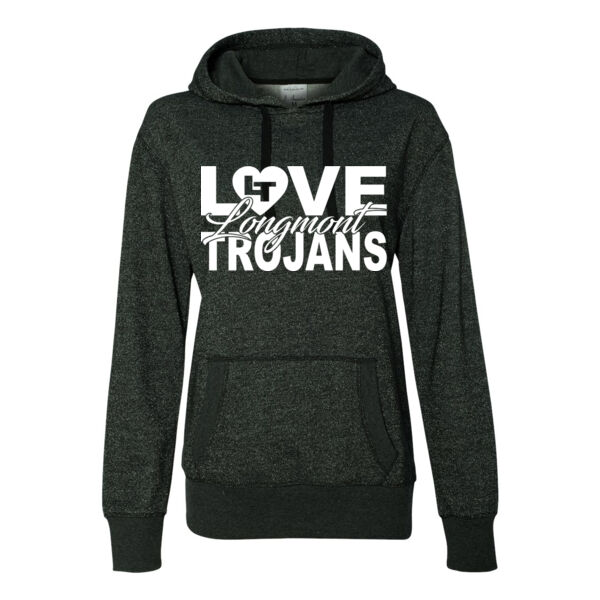 Love Longmont Trojans - Glitter Hoodie Thumbnail