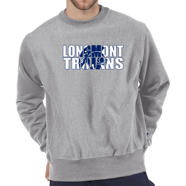 Longmont Trojans Knockout - Champion Adult Reverse Weave® 12 oz. Crew Thumbnail