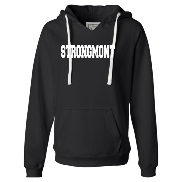 STRONGMONT - Ladies' Sueded V-Neck Hooded Sweatshirt Thumbnail
