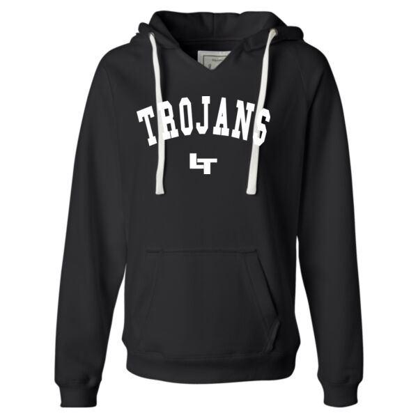TROJANS LT - Ladies' Sueded V-Neck Hooded Sweatshirt Thumbnail
