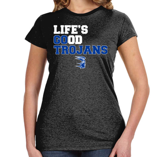 Life's Good, Go Trojans - Ladies' Glitter T-Shirt Thumbnail