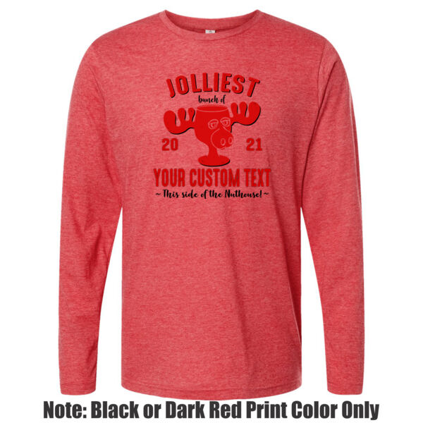 Jolliest Bunch of Custom Christmas - Unisex Poly-Rich Long Sleeve Tee Thumbnail