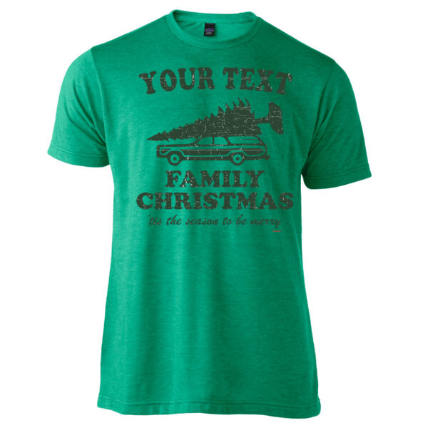 Custom Personalized Family Christmas, 'tis the season to be merry - Unisex Poly-Rich Tee Thumbnail