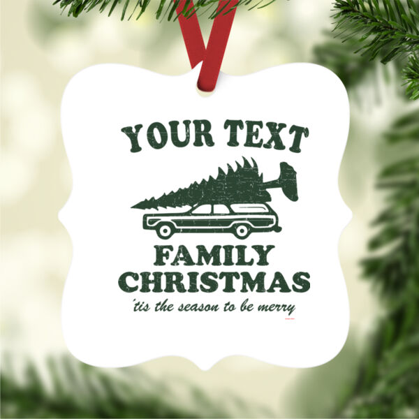 Custom Personalized Family Christmas, 'tis the season to be merry - Prague Christmas Ornament Thumbnail