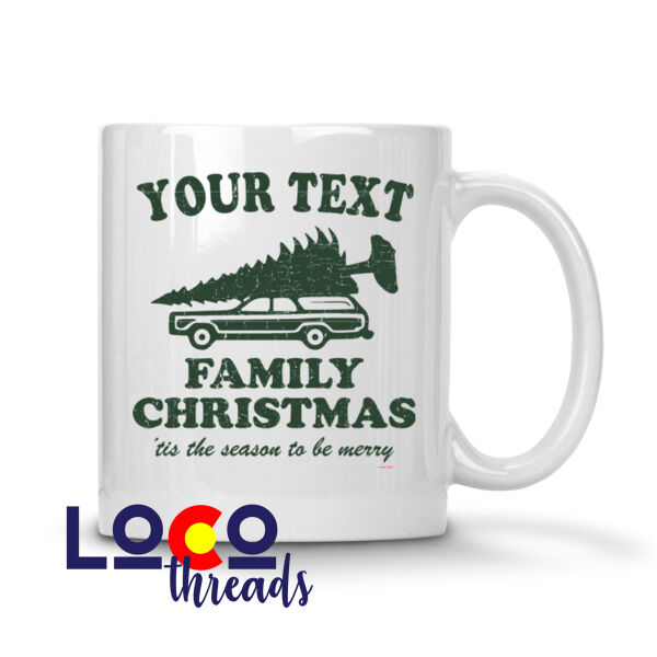 Custom Personalized Family Christmas, 'tis the season to be merry - 11 oz Ceramic Mug Thumbnail