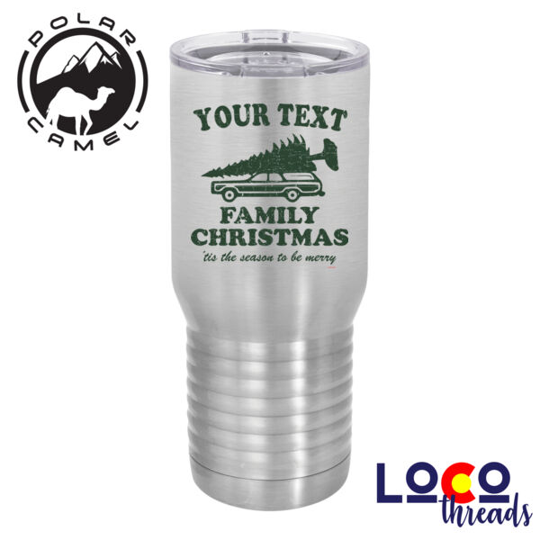 Custom Personalized Family Christmas, 'tis the season to be merry - Polar Camel 20 oz. Tall Stainless Steel Vacuum Insulated Tumbler Thumbnail