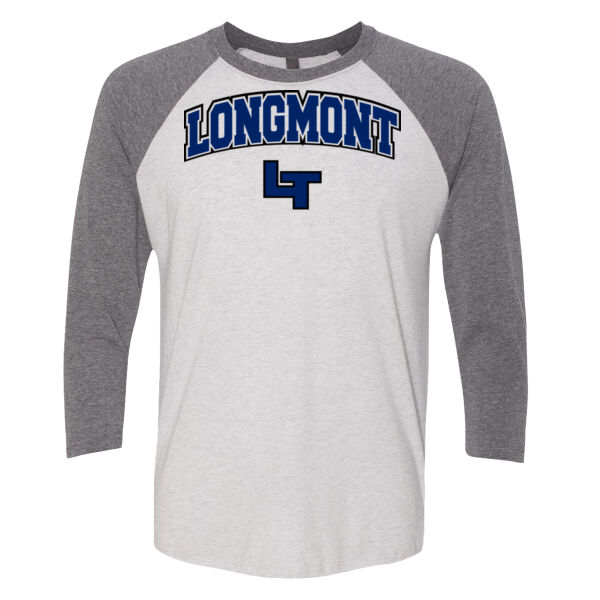 Longmont LT - Unisex Tri-Blend Vintage Print Raglan Tee with Family Name Thumbnail