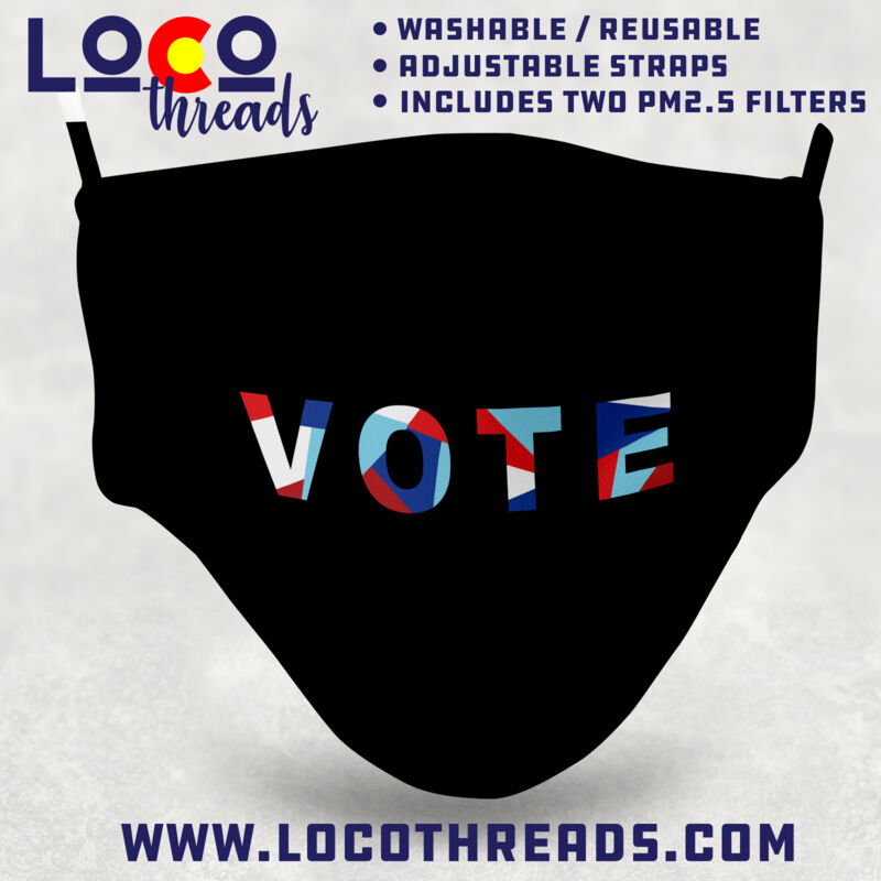 VOTE Red White & Blue - Premium Adjustable Face Mask with 2 Filters Thumbnail