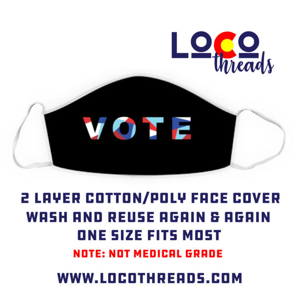 VOTE Red White & Blue - Face Cover (Mask) - Custom Thumbnail