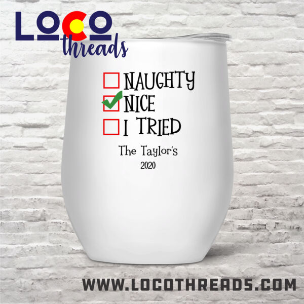 Nice - Stemless Wine Glass (12 oz) double wall vacuum insulated with lid  (LoCo) 2 Thumbnail