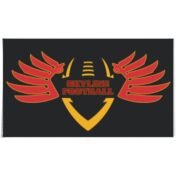 Skyline Football Flag - 3' x 5' Polyester Mesh Flag Horizontal Thumbnail