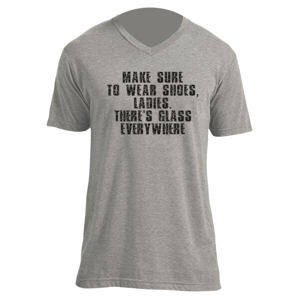 Glass Everywhere - Unisex V Neck Poly-Rich Tee Thumbnail