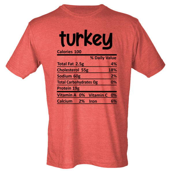 Matching Thanksgiving Shirts - Turkey Nutrition Facts - Unisex Poly-Rich Tee Thumbnail