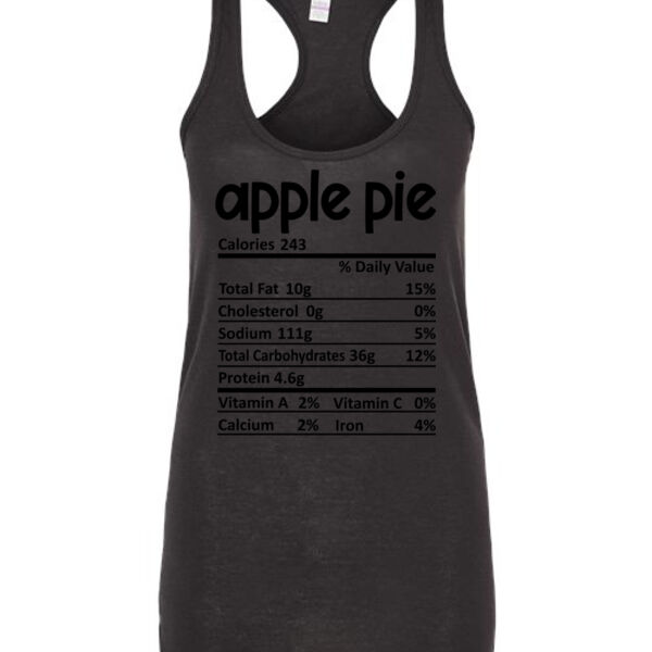 Matching Thanksgiving Shirts - Apple Pie Nutrition Facts - Ladies Slim Fit Poly-Rich Racerback Tank Thumbnail