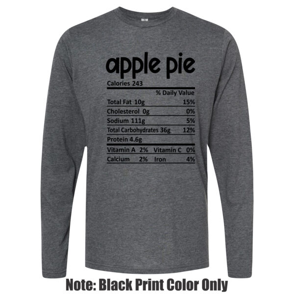 Matching Thanksgiving Shirts - Apple Pie Nutrition Facts - Unisex Poly-Rich Long Sleeve Tee Thumbnail