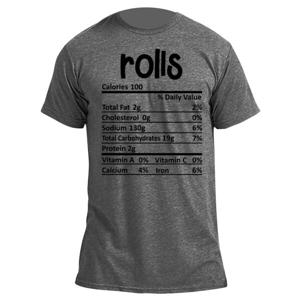 Matching Thanksgiving Shirts - Rolls Nutrition Facts - Unisex Poly-Rich Tee Thumbnail