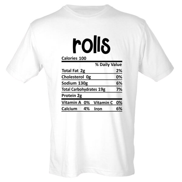 Matching Thanksgiving Shirts - Rolls Nutrition Facts - Youth Poly-Rich Tee Thumbnail