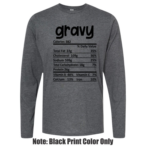 Matching Thanksgiving Shirts - Gravy Nutrition Facts - Unisex Poly-Rich Long Sleeve Tee Thumbnail