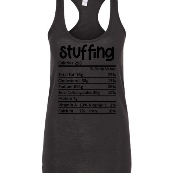 Matching Thanksgiving Shirts - Stuffing Nutrition Facts - Ladies Slim Fit Poly-Rich Racerback Tank Thumbnail