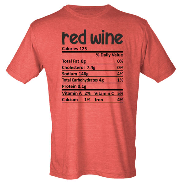 Matching Thanksgiving Shirts - Red Wine Nutrition Facts - Unisex Poly-Rich Tee Thumbnail