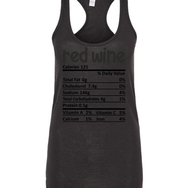 Matching Thanksgiving Shirts - Red Wine Nutrition Facts - Ladies Slim Fit Poly-Rich Racerback Tank Thumbnail