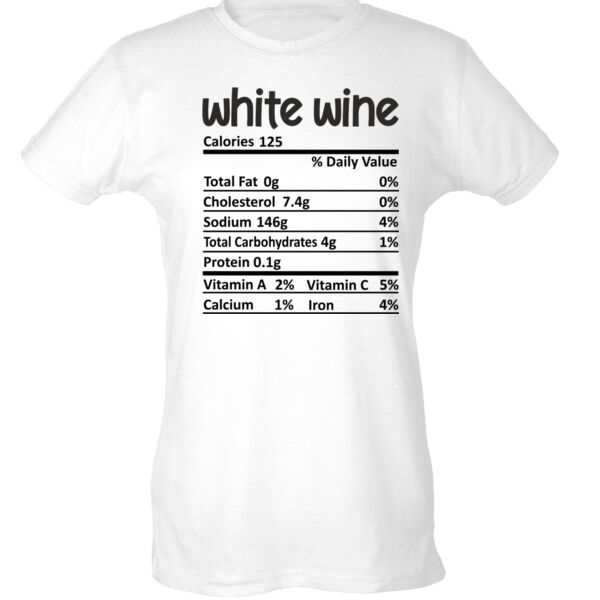 Matching Thanksgiving Shirts - White Wine Nutrition Facts - Ladies Slim Fit Poly-Rich Tee Thumbnail