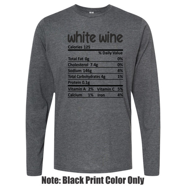 Matching Thanksgiving Shirts - White Wine Nutrition Facts - Unisex Poly-Rich Long Sleeve Tee Thumbnail