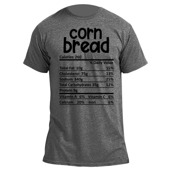 Matching Thanksgiving Shirts - Corn Bread Nutrition Facts - Unisex Poly-Rich Tee Thumbnail