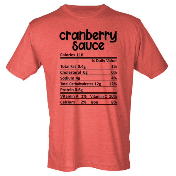 Matching Thanksgiving Shirts - Cranberry Sause Nutrition Facts - Unisex Poly-Rich Tee Thumbnail