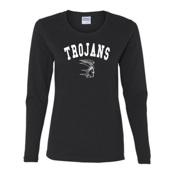 Trojans Logo - Gildan Ladies Ultra Cotton™ Long Sleeve Missy Fit T Shirt Thumbnail