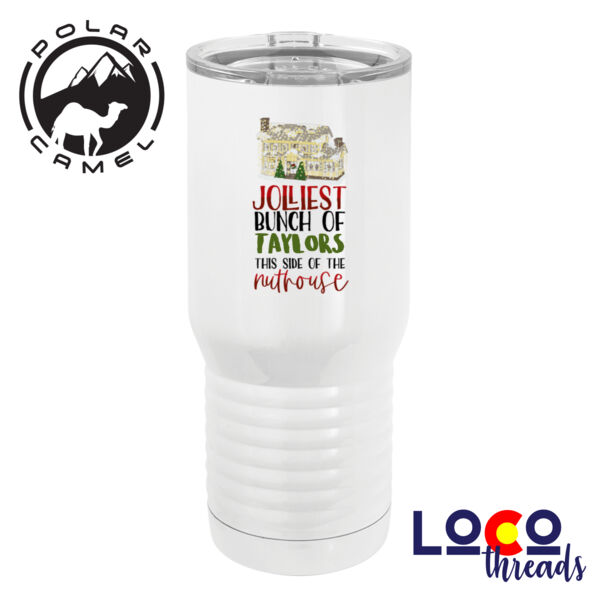 Jolliest Bunch of Custom Family Christmas Nuthouse - Polar Camel 20 oz. Tall Stainless Steel Vacuum Insulated Tumbler Thumbnail
